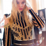 Balmain abito lungo con perle