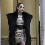 Saint Laurent maxi pelliccia nera