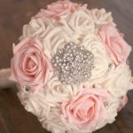 Bouquet gioiello rosa bianco
