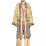 Etro cappotto vestaglia raso e crêpe