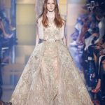 abito cipria e oro Elie Saab