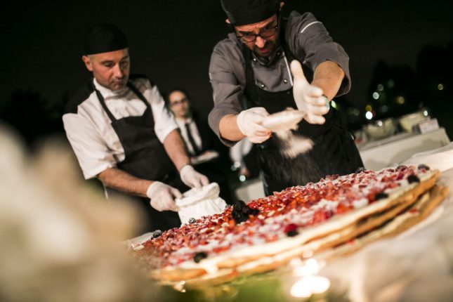 Torte nuziali show cooking Millefoglie alla frutta