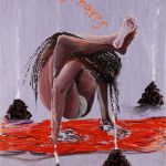 ALDO MONDINO,Near Benares,2001,olio su lineolum, cm140x120