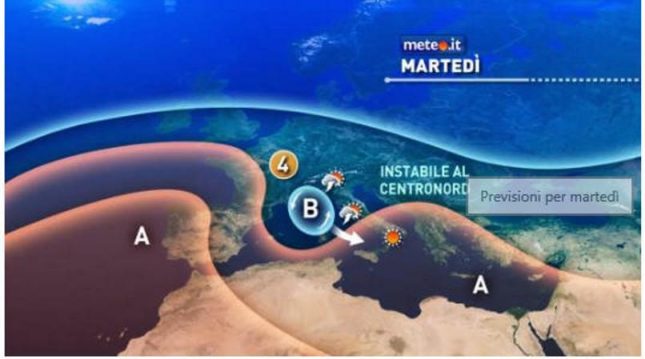 Meteo di fine agosto/inizio settembre: rapida perturbazione fra martedì e mercoledì