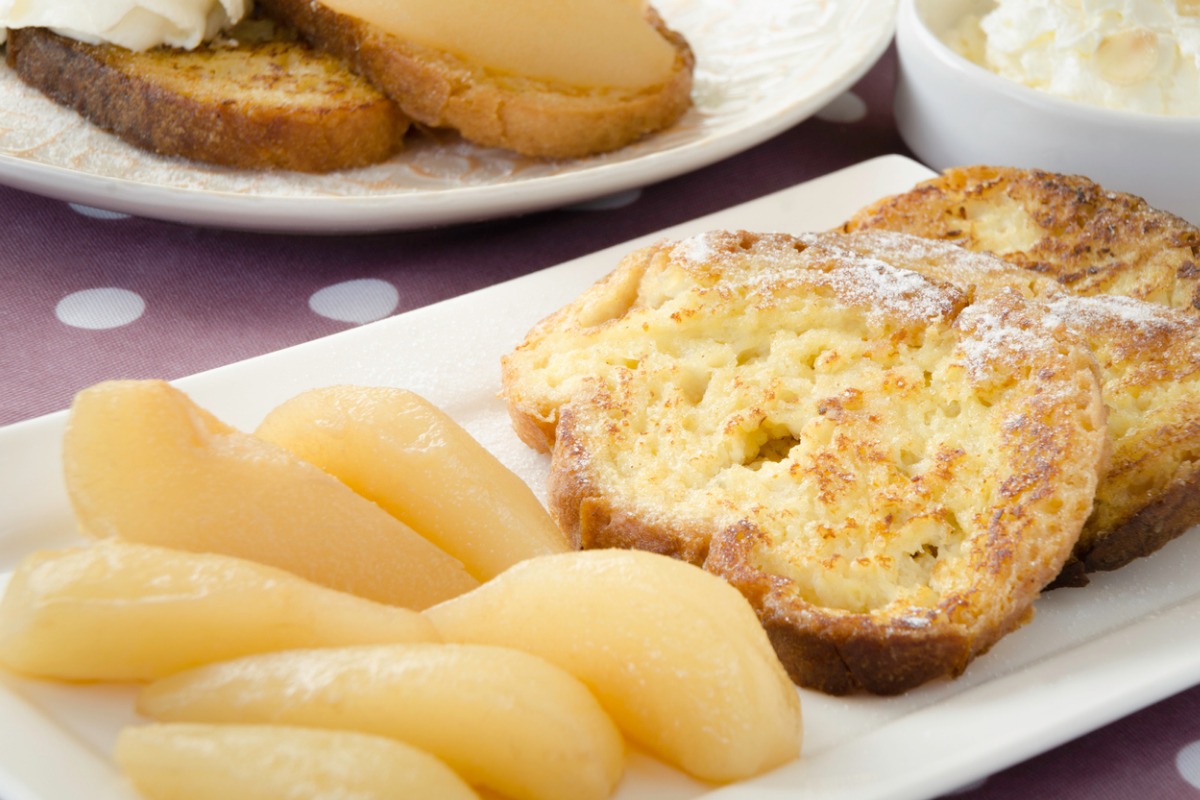 Pain perdu con taleggio e pere