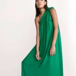 Massimo Dutti vestito asimmetrico verde