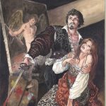 Milo Manara a Palazzo Pallavicini. Caravaggio, copertina del volume I. Sezione Illustrazioni (credits Milo Manara 2017)