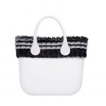 Borsa Black & white bordo ecopelliccia by O bag