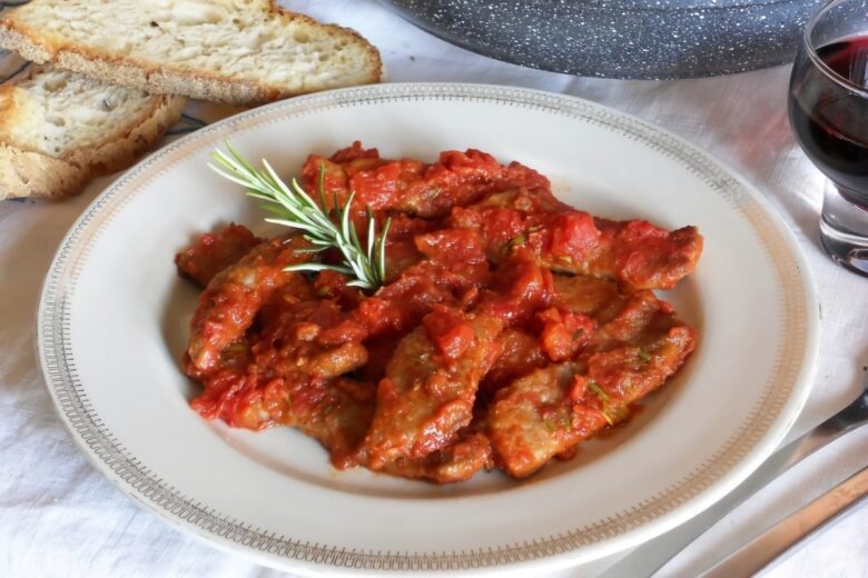 Straccetti di manzo al marsala e pomodoro