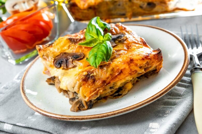 Lasagne con funghi e parmigiano