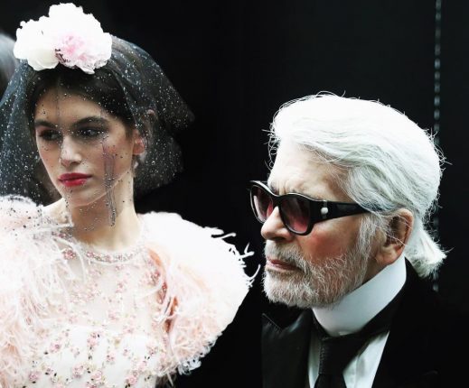 Karl Lagerfeld alla sfilata Chanel Haute Couture Primavera/Estate 2018