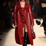 Cappotto in pelle Roberto Cavalli alla MFW FW 2018-2019