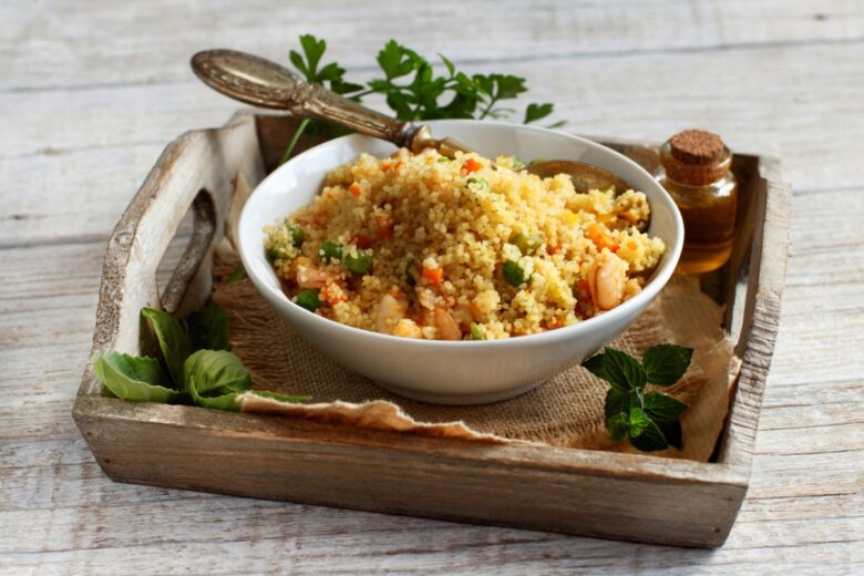 Cous cous di verdure e gamberi