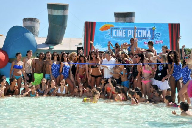 Inaugurazione Cinepiscina a Cinecittà World.