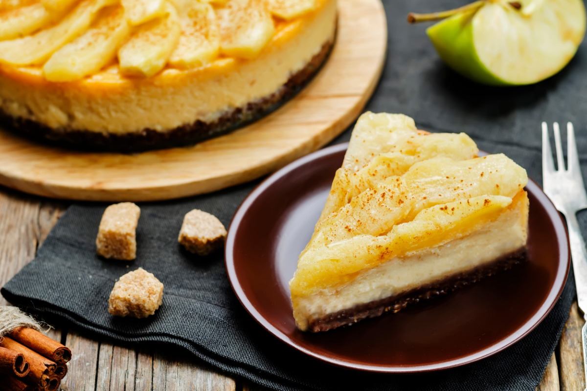 Cheesecake arancia e mele