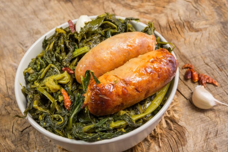 Rape e salsiccia in padella