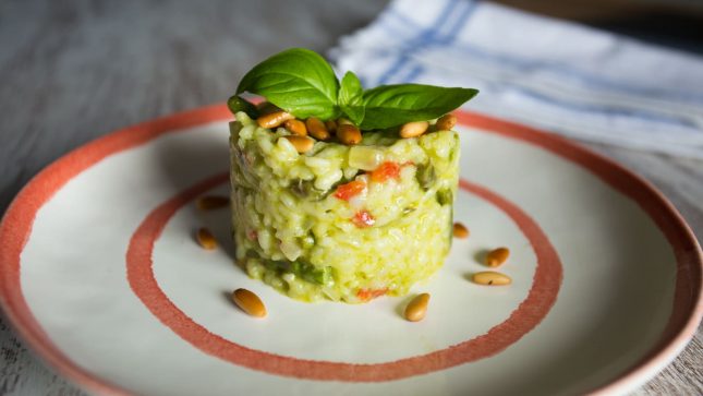 Risotto crema di carciofi e gamberetti