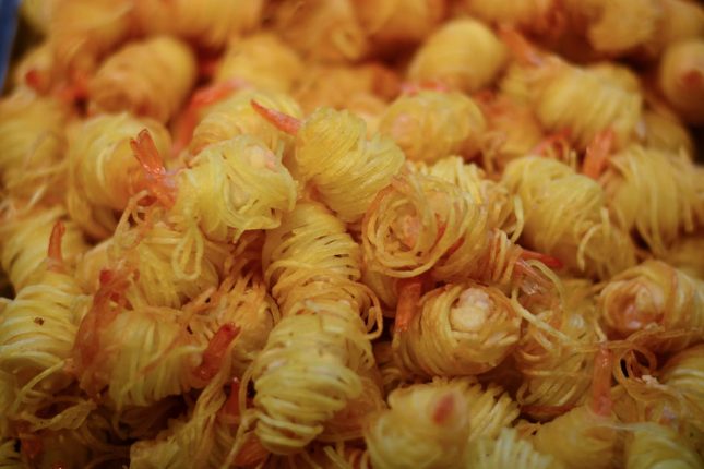 Gamberi in pasta kataifi