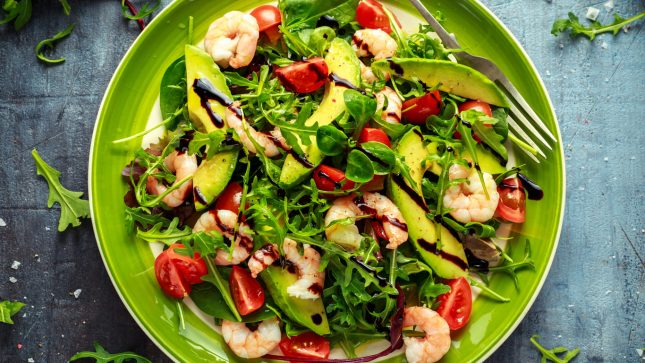 Insalata di avocado e gamberi