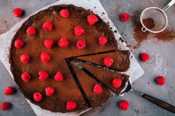 Torta cioccolato e lamponi light