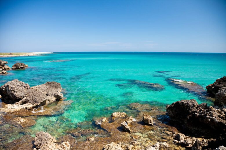 mare puglia con scogli