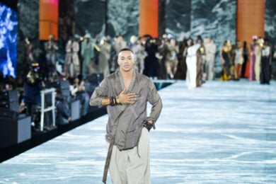 Olivier Rousteing al fashion show Balmain, a Parigi
