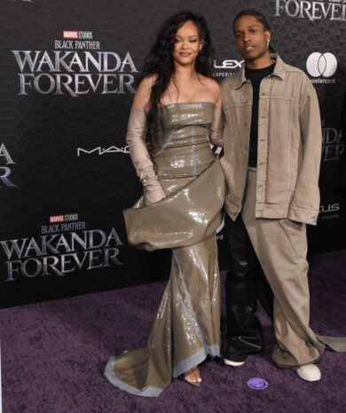 Rihanna e Asap Rocky alla premiere di Black Panther: Wakanda Forever