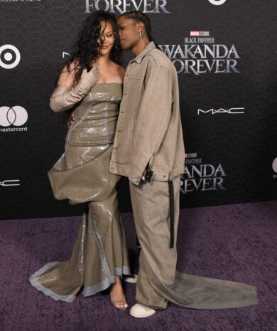 Rihanna e Asap Rocky alla premiere di Black Panther: Wakanda Forever