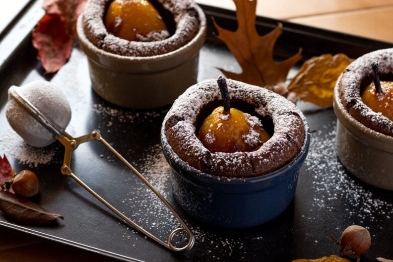 Tortino morbido pere e cioccolato