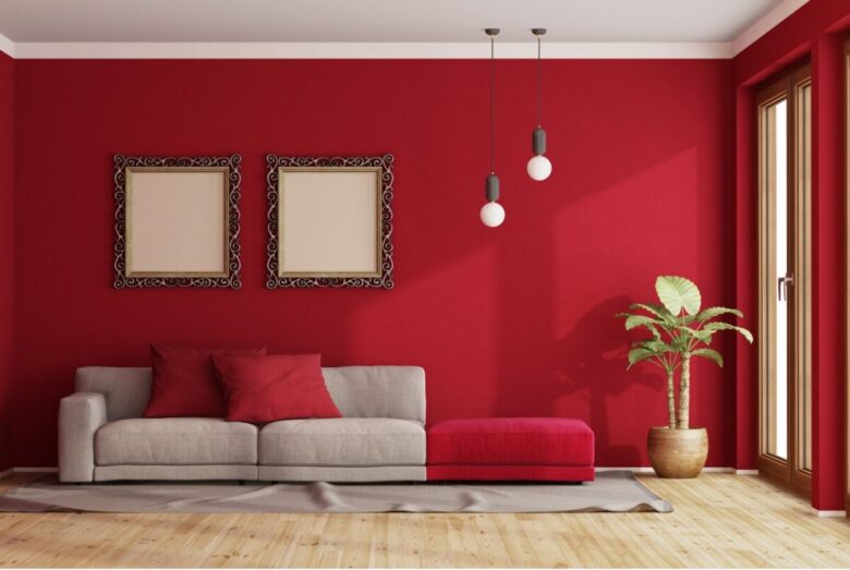 arredare con rosso e grigio