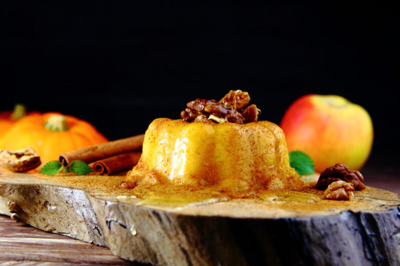 Budino di riso con crema pasticcera alla zucca