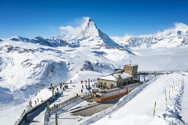 Stazione di Gornergrat Svizzera in inverno
