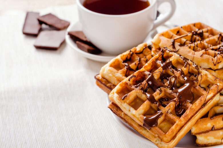 Waffle al caffè e cioccolato