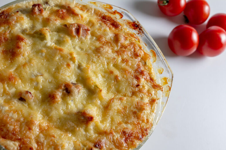 Pasticcio di zucchine, prosciutto e formaggiov