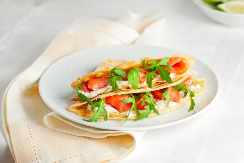Crespelle al salmone e robiola