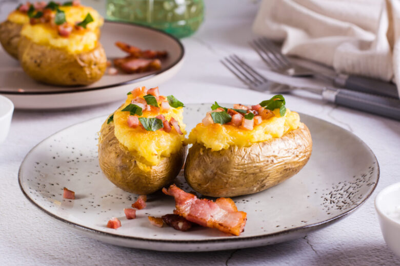 Patate novelle farcite con ricotta e pancetta