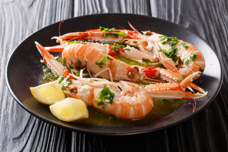 Scampi alla busara in bianco