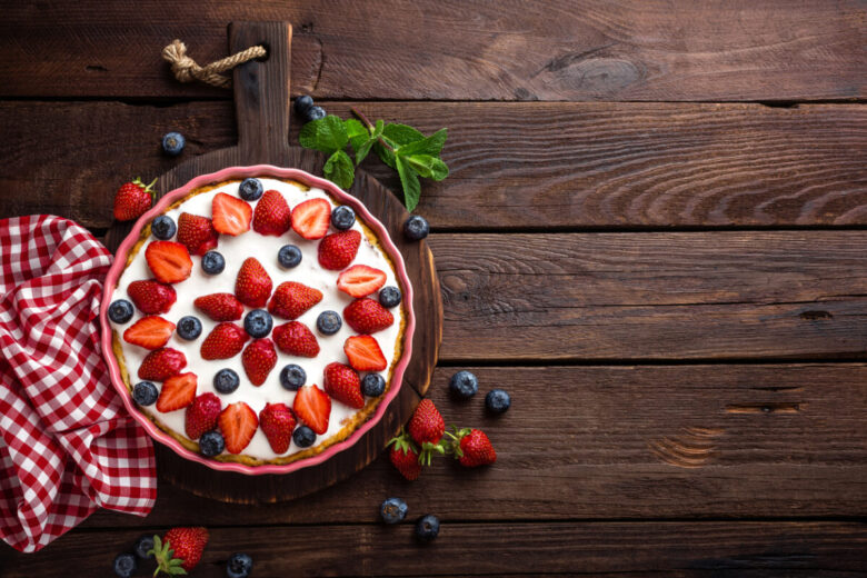 Torta alle fragole con yogurt magro