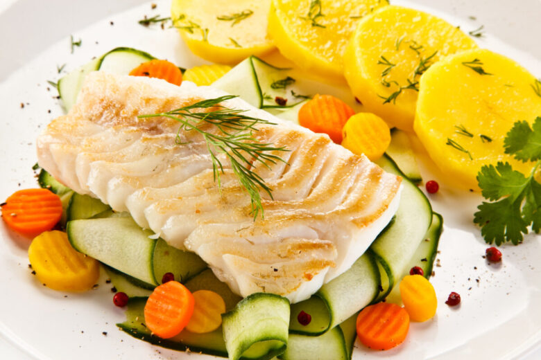 Filetto di ombrina al vapore con verdure