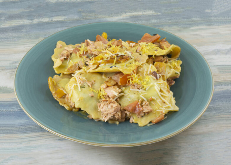 Ravioli al salmone al profumo di limone