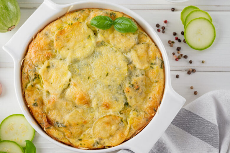 Timballo di zucchine al forno con formaggi