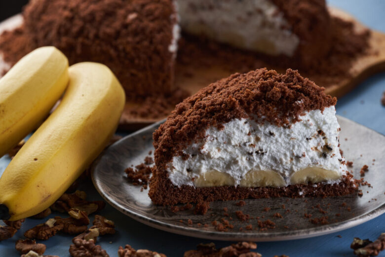 Tortino freddo banana e cioccolato al latte