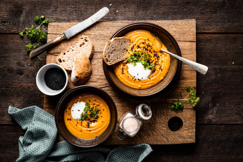 Crema di zucca con salsiccia