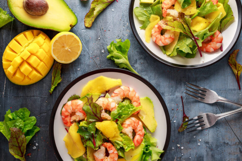 Ceviche di gamberi con mango e avocado
