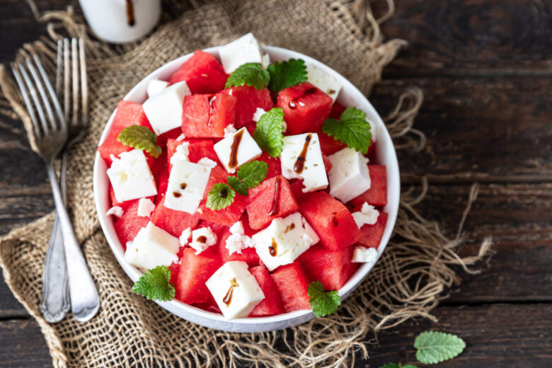 Insalata di anguria, feta e menta